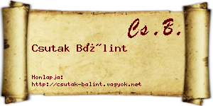 Csutak Bálint névjegykártya